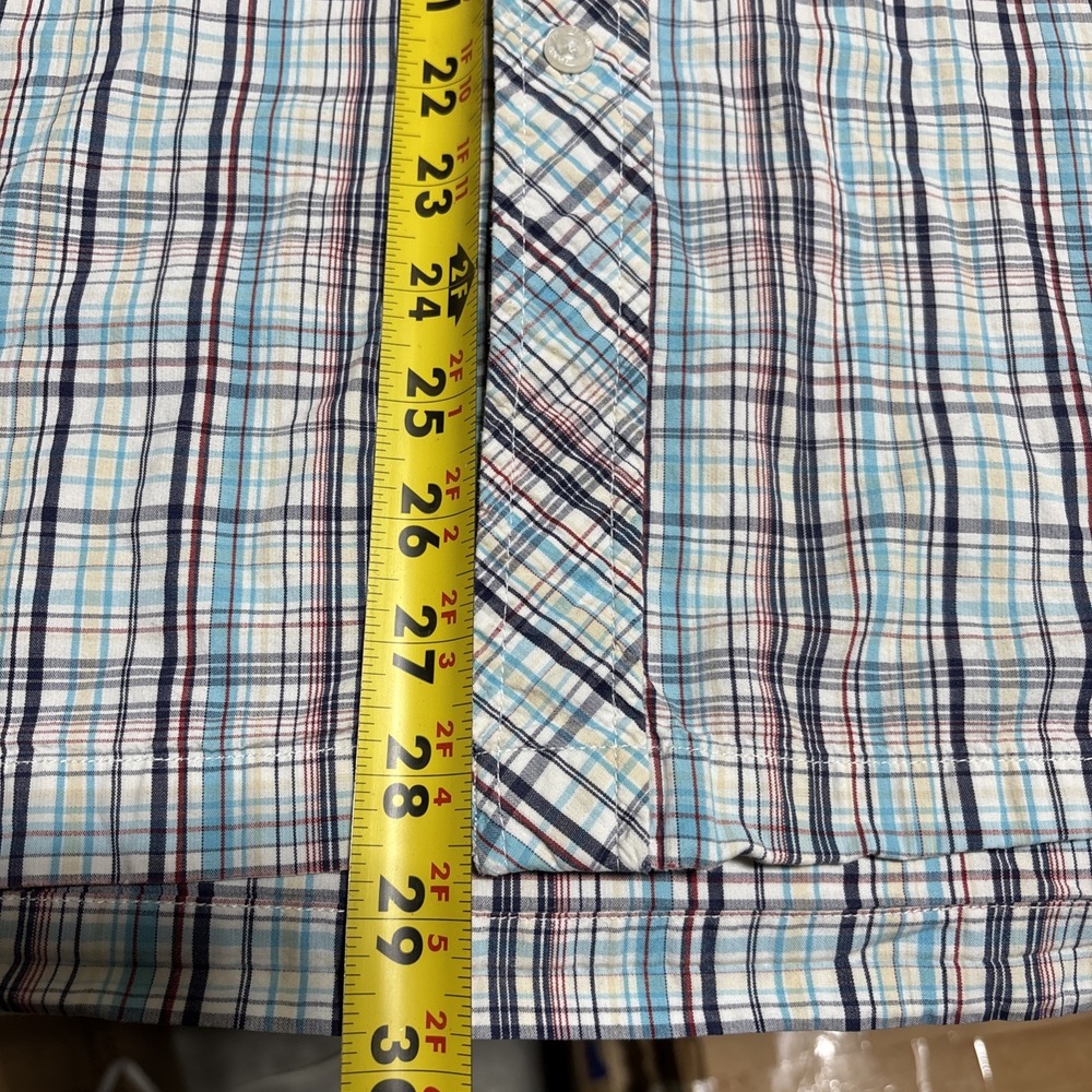 Vtg 90s Phat Farm Shirt Mens Color Cage White Blue Red Plaid Hip Hop Y2K 3XL - Picture 11 of 16